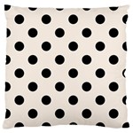 Polka Dots - Black on Linen Large Cushion Case (One Side)