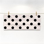 Polka Dots - Black on Linen Hand Towel