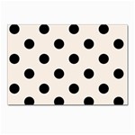 Polka Dots - Black on Linen Postcard 4 x 6  (Pkg of 10)