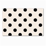 Polka Dots - Black on Linen Postcards 5  x 7  (Pkg of 10)