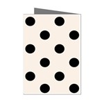 Polka Dots - Black on Linen Mini Greeting Cards (Pkg of 8)