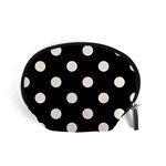 Polka Dots - Linen on Black Accessory Pouch (Small)