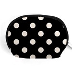 Polka Dots - Linen on Black Accessory Pouch (Medium)