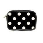 Polka Dots - Linen on Black Coin Purse