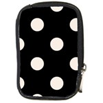 Polka Dots - Linen on Black Compact Camera Leather Case