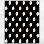 Polka Dots - Linen on Black Canvas 11  x 14 