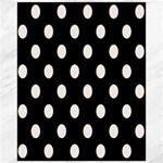 Polka Dots - Linen on Black Canvas 16  x 20 