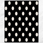 Polka Dots - Linen on Black Canvas 16  x 20 