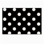 Polka Dots - Linen on Black Postcard 4 x 6  (Pkg of 10)