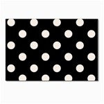 Polka Dots - Linen on Black Postcard 4 x 6  (Pkg of 10)