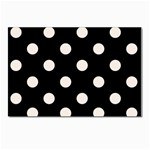 Polka Dots - Linen on Black Postcards 5  x 7  (Pkg of 10)