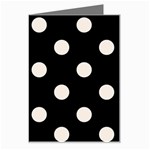 Polka Dots - Linen on Black Greeting Card