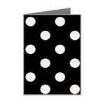 Polka Dots - Linen on Black Mini Greeting Card