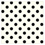 Polka Dots - Black on Ivory Large Satin Scarf (Square)