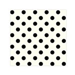 Polka Dots - Black on Ivory Small Satin Scarf  (Square)