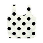 Polka Dots - Black on Ivory Full Print Recycle Bag (M)