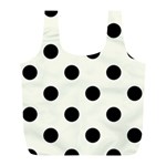 Polka Dots - Black on Ivory Full Print Recycle Bag (L)