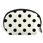 Polka Dots - Black on Ivory Accessory Pouch (Large)