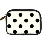 Polka Dots - Black on Ivory Digital Camera Leather Case