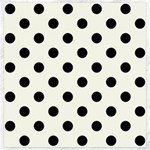 Polka Dots - Black on Ivory Canvas 20  x 20 