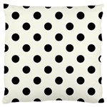 Polka Dots - Black on Ivory Large Cushion Case (One Side)