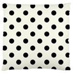 Polka Dots - Black on Ivory Large Flano Cushion Case (One Side)