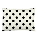 Polka Dots - Black on Ivory Pillow Case (One Side)