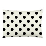 Polka Dots - Black on Ivory Pillow Case (Two Sides)