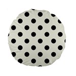 Polka Dots - Black on Ivory Standard 15  Premium Round Cushion