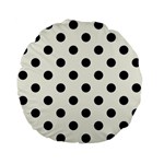 Polka Dots - Black on Ivory Standard 15  Premium Flano Round Cushion