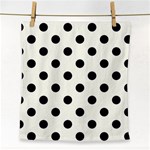 Polka Dots - Black on Ivory Face Towel