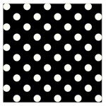 Polka Dots - Ivory on Black Large Satin Scarf (Square)