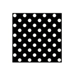 Polka Dots - Ivory on Black Satin Bandana Scarf