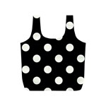 Polka Dots - Ivory on Black Full Print Recycle Bag (S)