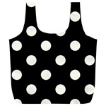 Polka Dots - Ivory on Black Full Print Recycle Bag (XL)