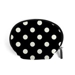 Polka Dots - Ivory on Black Accessory Pouch (Small)