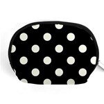 Polka Dots - Ivory on Black Accessory Pouch (Medium)