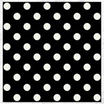 Polka Dots - Ivory on Black Canvas 20  x 20 