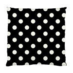 Polka Dots - Ivory on Black Standard Cushion Case (One Side)