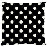 Polka Dots - Ivory on Black Standard Flano Cushion Case (One Side)