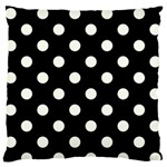 Polka Dots - Ivory on Black Standard Flano Cushion Case (Two Sides)