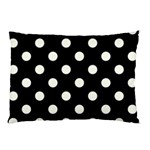 Polka Dots - Ivory on Black Pillow Case (One Side)