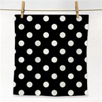 Polka Dots - Ivory on Black Face Towel