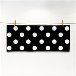 Polka Dots - Ivory on Black Hand Towel