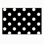 Polka Dots - Ivory on Black Postcards 5  x 7  (Pkg of 10)