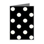 Polka Dots - Ivory on Black Mini Greeting Card