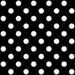 Polka Dots - Ivory on Black ScrapBook Page 8  x 8 