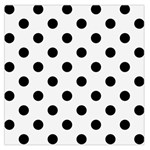 Polka Dots - Black on White Smoke Large Satin Scarf (Square)