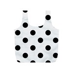 Polka Dots - Black on White Smoke Full Print Recycle Bag (S)