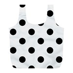 Polka Dots - Black on White Smoke Full Print Recycle Bag (L)